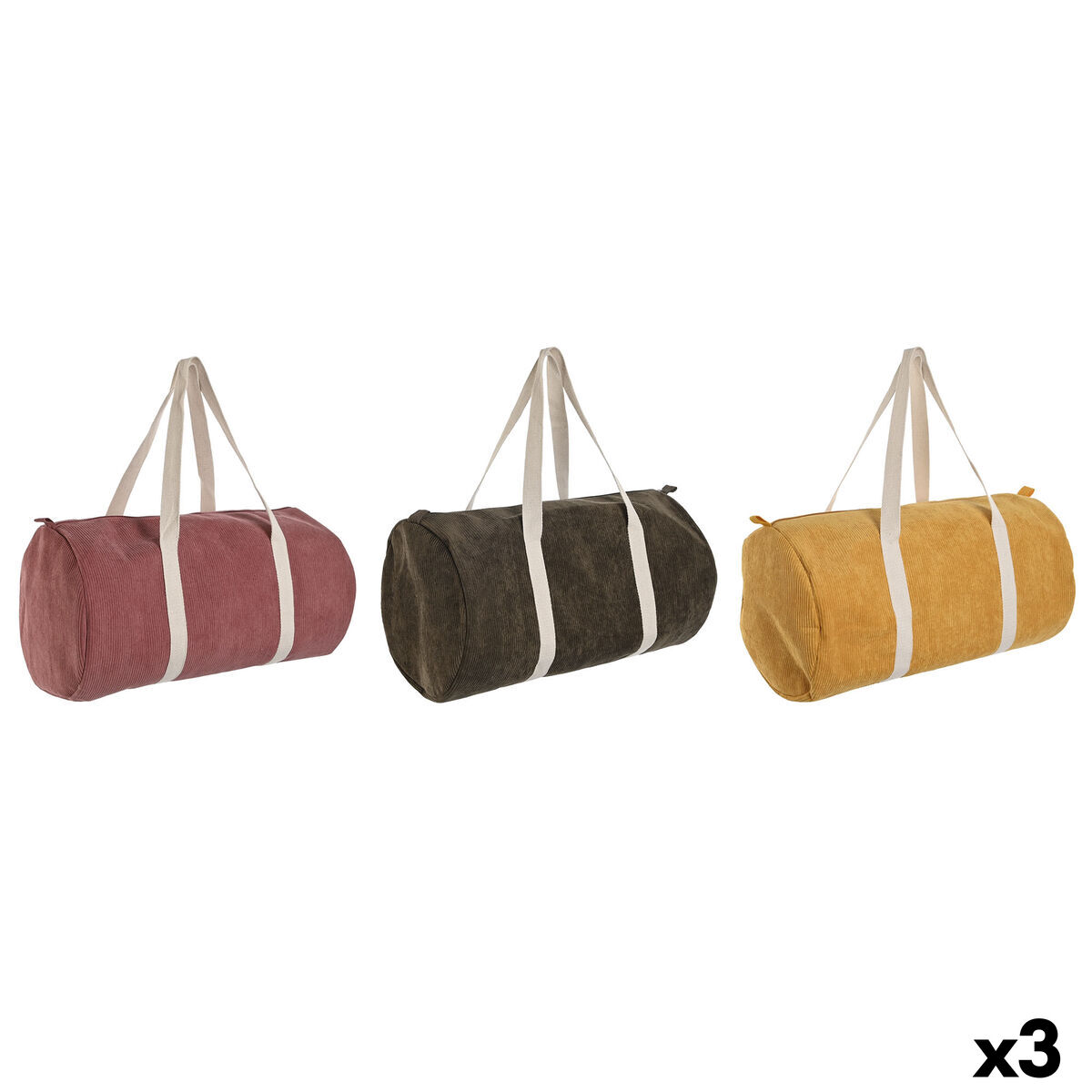 Sports bag Home ESPRIT Green Fuchsia Mustard 3 Units